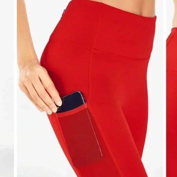 Fabletics Trinity Motion365 HW Utility Legging Persimmon Size S - Picture 2 of 11